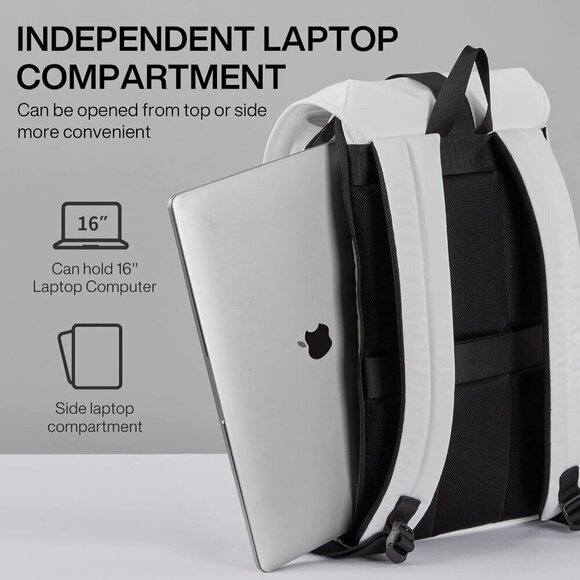 Ever wondered how effortless a white backpack can feel? U6  ✨White Travel Laptop Carry Backpack Waterproof Lightweight Casual Weekender Bags